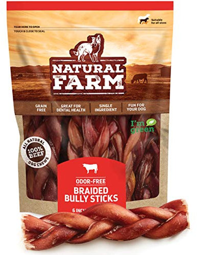 Natural Farm Pet Hundespielzeug aus geflochtenem Rindfleisch, 15,2 cm, 10 Stück