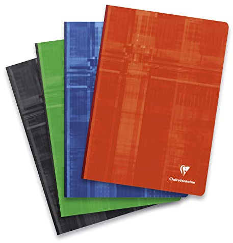 Clairefontaine 69141C - Packung mit 5 Kladden/Notizbücher mit Softcover, DIN A4 , 96 Blatt 90g, französische Lineatur, farbig sortiert, 1 Pack