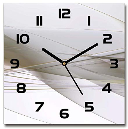 Tulup Glasuhr - 30x30cm - Schwarze Zeigern - Wanduhr Wandkunst Bild Gehärtetem Glas Uhr Echtglas Küche Wohnzimmer - Abstraktion