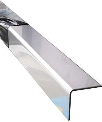 Kantenschutz VA, 2000mm 90 Grad Winkelprofil 25x15 mm Schenkelinnenmaß aus Edelstahl blank 1 mm stark L-Winkel, Eckschutzschiene,