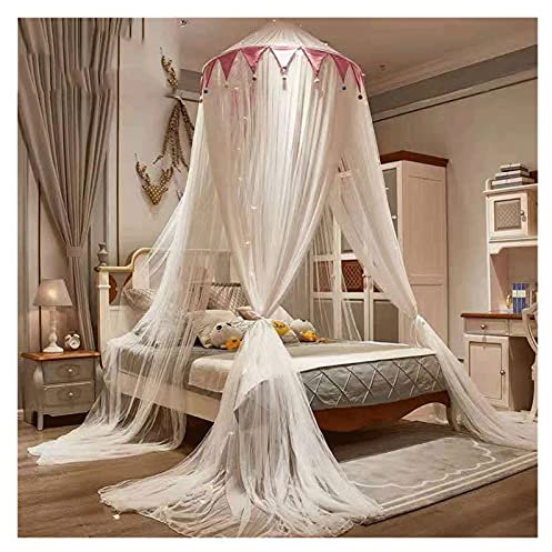 Moskitonetz Doppelbett, Weiß Groß Moskitonetz Für Reise Und Zuhause, Reise Mückennetz Bett, Baldachin Moskitonetz Betthimmel Doppelbett, Netz Bett, Reise Moskitonetz Inkl Montagematerial (Color : C)