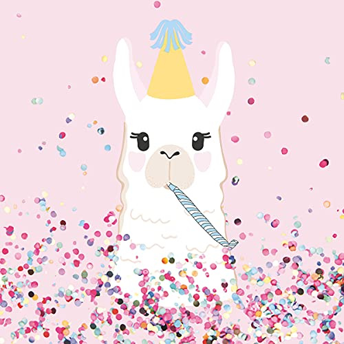 Lot de 20 serviettes lama en ambiance festive | Animaux | Enfants | Anniversaire | Décoration de table 33 x 33 cm
