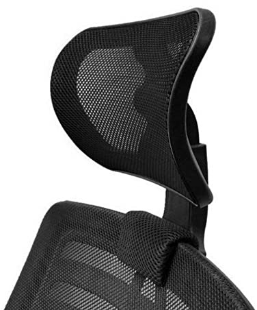 Cingc Verstellbare Kopfstütze für Bürostuhl, Drehgelenk, Nackenstütze und Rückenstütze für ergonomischen, hohen Drehstuhl, Chefsessel, schwarz, 2,6 cm Befestigungsclips