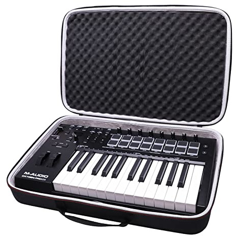 LTGEM EVA Hard Case for M-Audio Oxygen Pro 25 – 25 Key USB MIDI Keyboard Controller - Protective Carrying Storage Bag