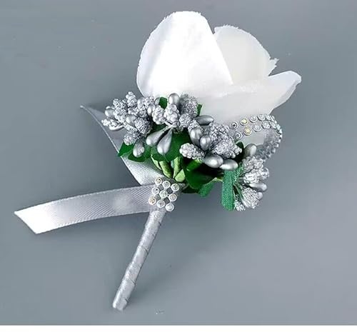 zalati Rose Boutonnieres Bräutigam Blumen Knopflöcher mit Nadeln für Herren Trauzeugen auf Hochzeit Abschlussball Party Dekorationen