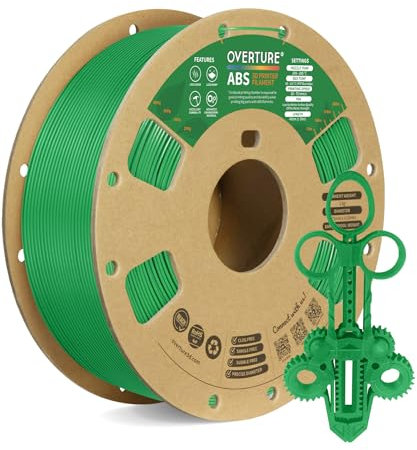 OVERTURE Filament ABS 1.75mm, 1kg Spule (2.2lbs), Maßgenauigkeit +/- 0.03 mm, für 3D-Drucker(Grün)