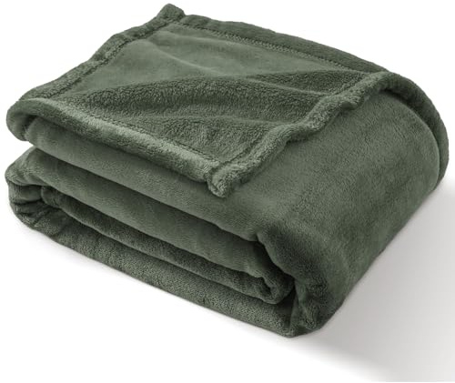 PHF Kuscheldecke Flauschig Fleecedecke 130x150cm - Oeko-Tex Weich Warm Wohndecke, 1PC Decke Blanket für Couch Sofa Bett, Tagesdecken & Kuscheldecken, Sofa überwurfdecke, Olivgrün