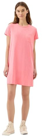 GAP Womens Relaxed Pocket T-Shirt Dress Coral Frost L