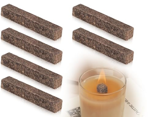 KAPSING 6 Stück Dauerdocht Kompatibel mit Wachsfresser, Dauerdocht für Kerzenreste, Hochwertige Tischfeuer Dochte für Selbstherstellung, Kerzenrestefresser Indoor Dauerdocht(2cm)