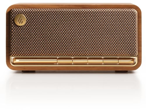 Edifier Retro Wood Bluetooth Speaker,Wireless Portable Speakers with 20W Stereo Sound,Vintage Decor Speaker with AUX,USB Soundcard,Micro SD Brown