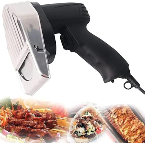 Weyot Herramienta de Corte de Carne de Kebab eléctrica, Herramienta de Corte de Carne de Kebab Comercial, Hoja de Kebab con Cuchilla Ajustable, para Cortar Cordero, Vacuno, Pollo