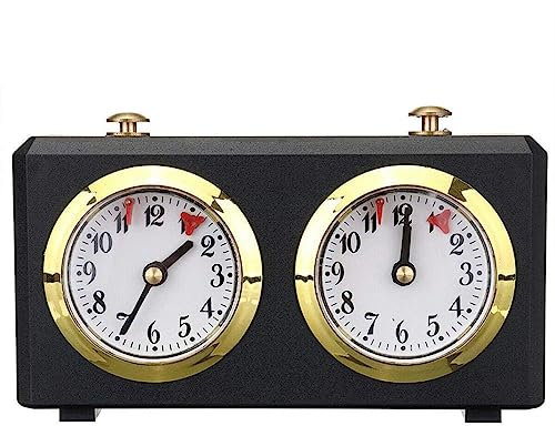 Schachtimer, Schachuhr Timer Mechanische Schachuhr Vintage Game Timer Zählen Sie nach Oben/unten tragbar für Schachspiel Schachuhr