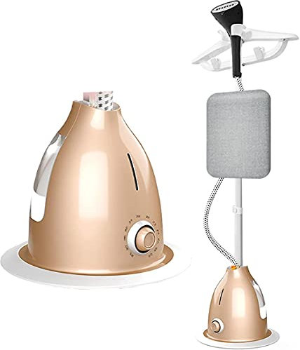 HPTHLY Défroisseur Vapeur Vertical 2000 W, 1,8 L, défroisseur Vapeur à 10 Vitesses, Plat/Vertical 2 en 1, Vapeur 35 g/Min, cuiseur Vapeur pour vêtements avec Planche à Repasser, doré