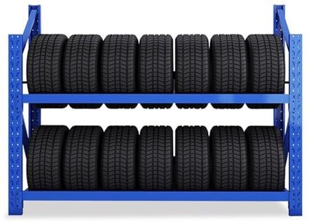 Reifenständer reifenregal Reifengestell Garage/ Werkstatt Reifenständer Boden 2-lagig, Reservereifenständer Für Schneereifen, Winterreifen, Felgen Und Aufliegerreifen, Kommerzieller Verstellbarer Reif