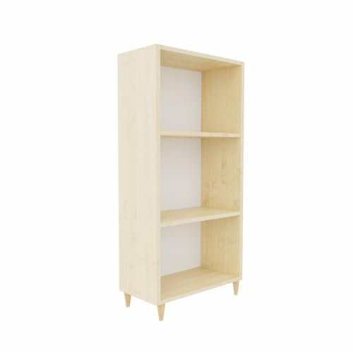 AKKE Regal Bücherregal Standregal Bücherschrank 110x60x30 cm Büroregal Mit 3 Ebenen Laminierte Möbelplatte Skandinavischer Stil
