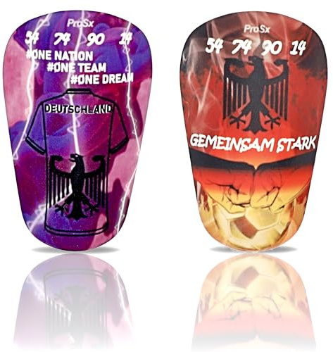 ProSx Mini Schienbeinschoner für Fußball Kinder Herren | Länderdesigns | Fußballsocken Set | Fußball Kleine Schienbeinschoner Zubehör Jungen I Mini Shin Pads I