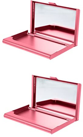 DIYEAH 2stücke Business Card Case Mit Integriertem Make-up Spiegel Eleganter Karten Organizer Für Damen Kreditkarten Etui Praktische Visitenkarten Aufbewahrung Für Büro Und Alltag