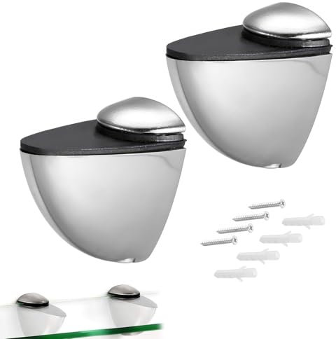 DHWEKU 2 Stück Glasregal Halterung Perfekt Geeignet als Duschregal Badablage für Bad,Küchen,glasregal Badezimmer,wandregal Glas,wandregal Glas,glasregal Halterung