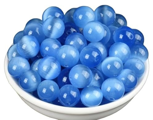 NKGWQ5.5~12mm 10~25pcs Crystal Beads Blue Cat's Eye Stone Glass Loose Beads Diy Semi-finished Jewelry Accessories Material Hand-woven Beads