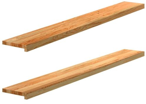 vidaXL Alféizares de Ventana 2 uds Madera Maciza Roble marrón Claro
