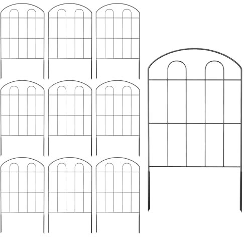 Gartenzaun, 10 Stück, dekorativ, rostfrei, gewölbte Einfassung, Bodenschutz, Metalldraht, Tierbarriere, Rasen, Pflanzen & Hinterhof, ideal für Outdoor-Schutz, 58 x 32 cm