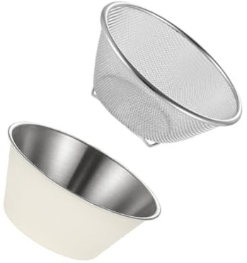 OUNONA Set Colino in Acciaio Inossidabile per Verdura e Frutta da 700ml Funzione di Filtraggio Efficiente e Design Salvaspazio per Uso in Cucina