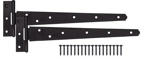 EAI Matt Black Gate Tee Hinges, 450mm / 18 Inch, Extra Heavy Duty, 2 Pack