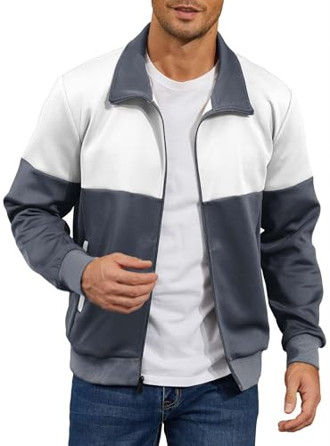 Zaitun Men’s Lightweight Casual Bomber Jacket Track Running Athletic Varsity Coat