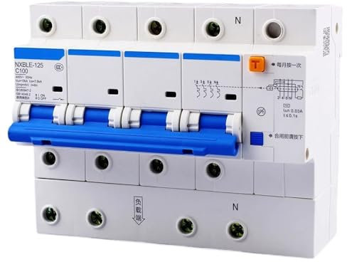 Disjoncteur différentiel 4P 63A 80A 100A 125A 4P RCBO Protection de disjoncteur différentiel Petit interrupteur à air(80A)