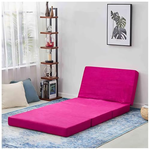 Colchón plegable individual de 90 x 200 cm, 10 cm de grosor, colchón de 4 pliegues con funda lavable, ideal para futón, sofá, cama y tapete de dormir para invitados, para dormitorio, sala de estar