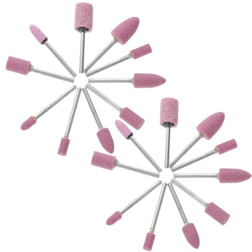Yardenfun 20 Piezas de Muelas Abrasivas de Piedra para Herramientas Rotativas Accesorios de Pulido y Lijado Compatibles Taladros y Mini Amoladoras Ideales para Tallado y Afilado Metal y