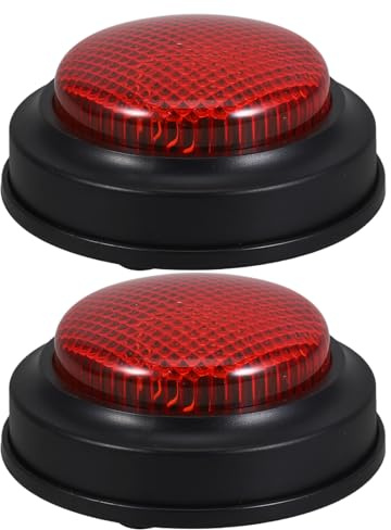 Yardwe 2 pulsadores para Juegos: Pulsadores para Juegos de Preguntas y respuestas - Botones de Ruido para Fiestas, aulas, inauguraciones de Casas - Campana interactiva para de Preguntas y respuestas