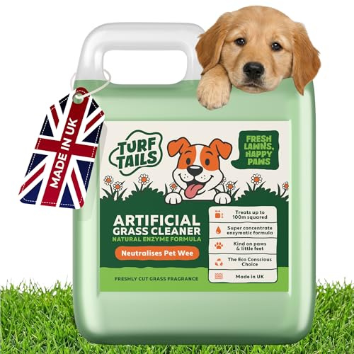 Astro Turf & Artificial Grass Cleaner for Dogs, Enzyme Urine Neutraliser 1L | Enzyme fake grass deodoriser stops dog wee odours on astroturf, patios and floors. 1L makes 11L at 10:1, fresh grass scent