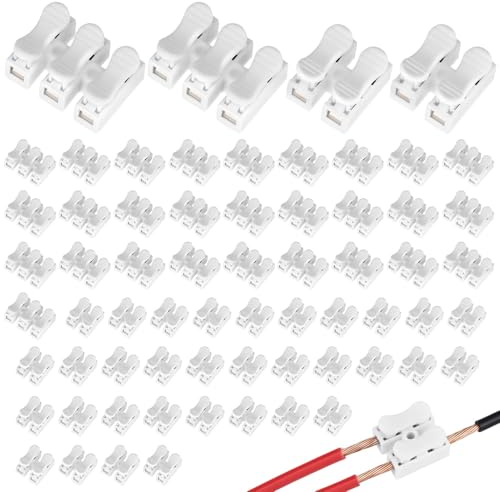 QWORK® Lüsterklemmen Set CH2 & CH3 – 2-Pin/3-Pin Kabelklemmen Sortiment, 250V/5A, Flammhemmend - Werkzeuglose Schnellverbinder für Lampen, Haushaltsgeräte & KFZ