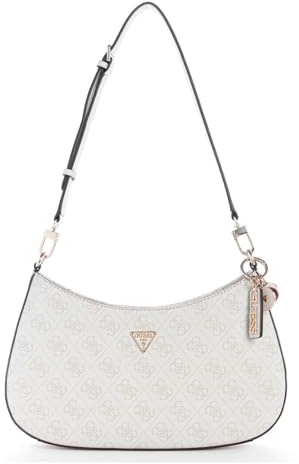 GUESS Schultertasche Noelle II Top Zipper Shoulder Bag Bone Logo creme
