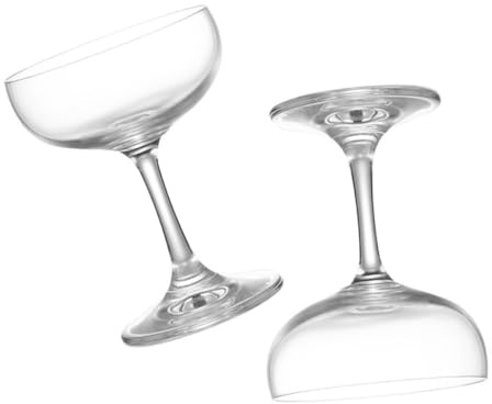 UTHCLO Set 2 Calici di Vetro Vintage 140ml, Coppette da Cocktail in Vetro di Sicurezza per Feste e Uso Casa, Tazze da Bar Eleganti Base Stabile per Ristoranti e Hotel