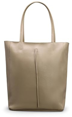 Brise Art Damen Shopper Tasche Echtleder Handgefertigt Tote Bag | Schultertasche, Echtes Leder, Handtasche mit Reißverschluss & Reißverschluss-Innenfach, 37 x 28 x 13 cm, Made in Italy