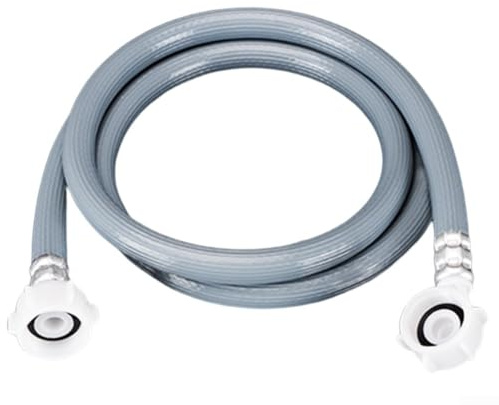 Tubo flexible de entrada de agua para lavadora con junta gruesa y rosca interna de 6 puntos para reducir el riesgo de fugas con el tiempo (5 m)
