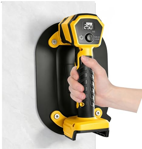Sollevatore elettrico a ventosa compatibile con DeWalt 18 V, sollevatore a ventosa ad alte prestazioni con portata di 250 kg e display digitale per granito, piastrelle e vetro