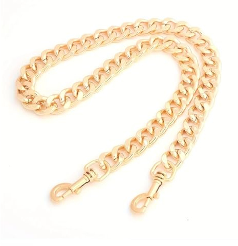 HGBFLTY Väskkedja Ersättningskedja för tjock väska, handtag för dam, gör-det-själv axelrem, tillbehör för, förlängningskedja för (guld, 30 cm)