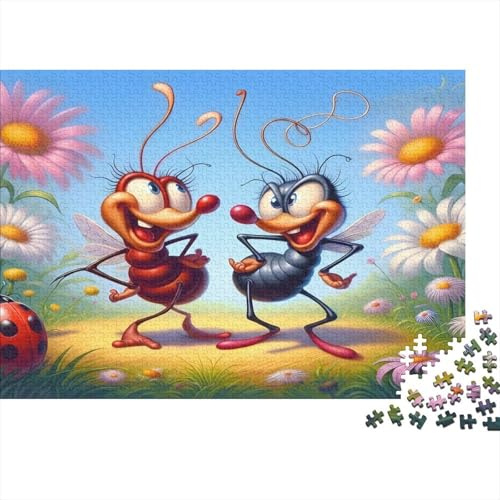 Formiche Cartone Puzzle 1000 Pezzi Carta per Adulti Prato di Fiori Gioco di Puzzle 1000 Pezzi Relax Famiglia Decorazione Regalo 52x38cm/1000pcs