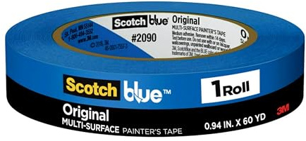 ScotchBlue Painter's Masking Tape - Original Multi Surface – Blue Crepe Paper, 1 Roll, 24mm x 55m