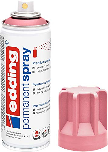 Edding 5200 permanent spray - classy mauve matt - 200 ml - acrylic paint for painting and decorating glass, metal, wood, ceramic, plastic, canvas - aerosol spray, acrylic spray, paint spray