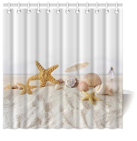 Violetpos Stern Fisch Meer Muschel Strand Duschvorhang Badezimmer Dekorative 120 x 180 cm