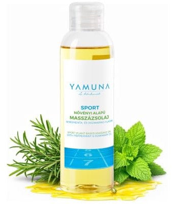 YAMUNA NATURAL BEAUTY Massageöl, 100% pflanzlich, Naturkosmetik aus Ungarn. Professionelles Öl – frei von Paraffin und Parabenen für eine erfrischende Massage. (Sport)