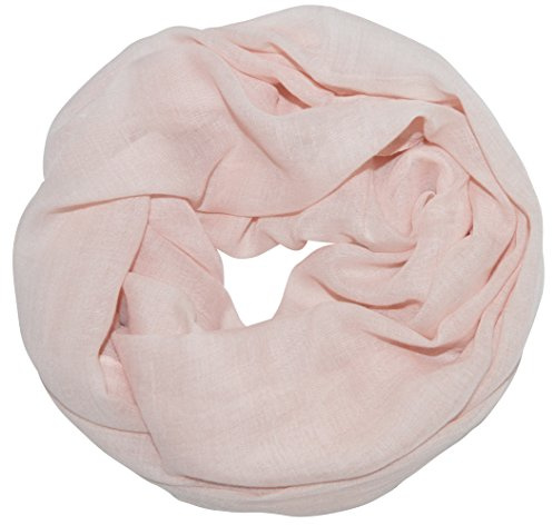thb Richter Damen Loopschal Schlauchschal Rundschal unifarben einfarbig basic Frühling Sommer Uni Farben (Rosa)