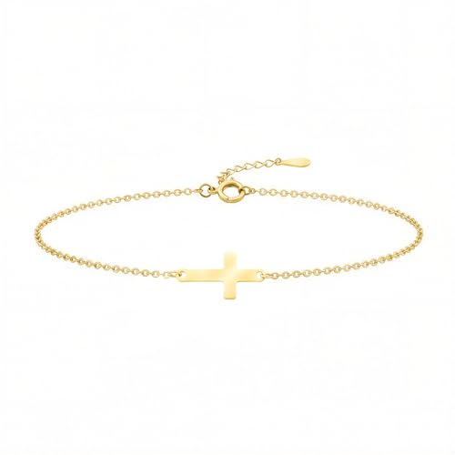 Sofia Milani - Damen Armband 925 Silber - vergoldet/golden - Kreuz Anhänger - 30133