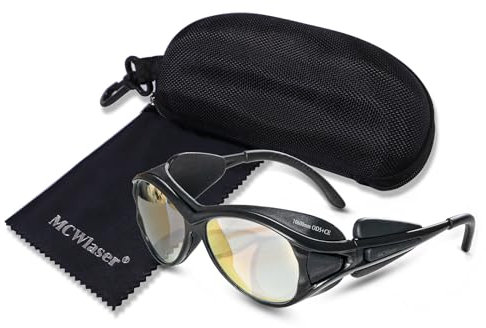 MCWlaser CO2 Laser Schutzbrille 10600nm 10.6um OD5+ Safety Glasses Goggles Reflektierende Art CO2 Laser Brille Für CO2 Lasergravur Cuttinge Beauty Treatment Instrument EP-25 Stil B