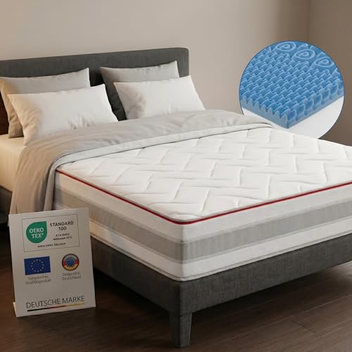 Arensberger FLEXX Colchón de 90 x 200 cm, colchón de espuma fría con espuma viscoelástica 3D, altura ergonómica de 25 cm, dureza reversible H2/H3, espuma Visco Smart, colchón enrollable de 90 x 200 cm