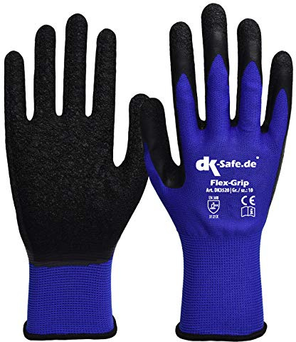 DK-Safe Flex-Grip Nylotex 3520 Nylon-Latexhandschuhe Arbeitshandschuhe 12 PAAR Größe 11 (XXL) Herren groß
